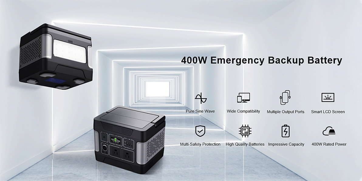 ການເກັບຮັກສາພະລັງງານ 400W ເຄື່ອງກໍາເນີດແສງຕາເວັນສຸກເສີນສໍາລັບການສາກໄຟ