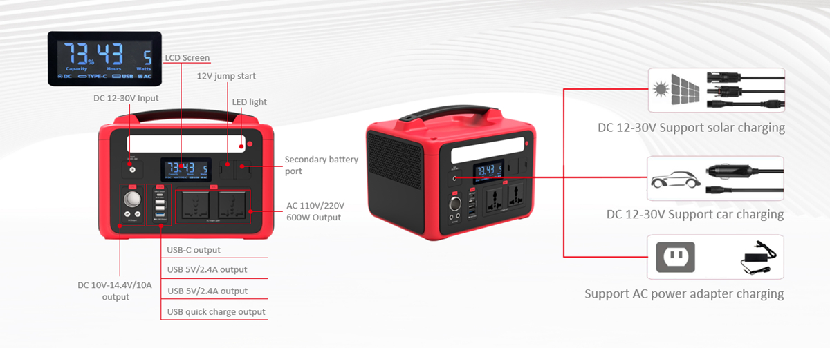 ເຄື່ອງຜະລິດພະລັງງານແສງອາທິດທີ່ມີຄວາມເຂັ້ມແຂງສູງ 600W ສໍາລັບການສາກໄຟມືຖື
